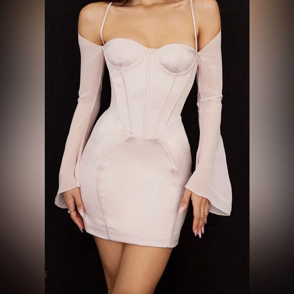 House of CB Isra Crystal Satin Coraet Mini Dress - Picture 1 of 6